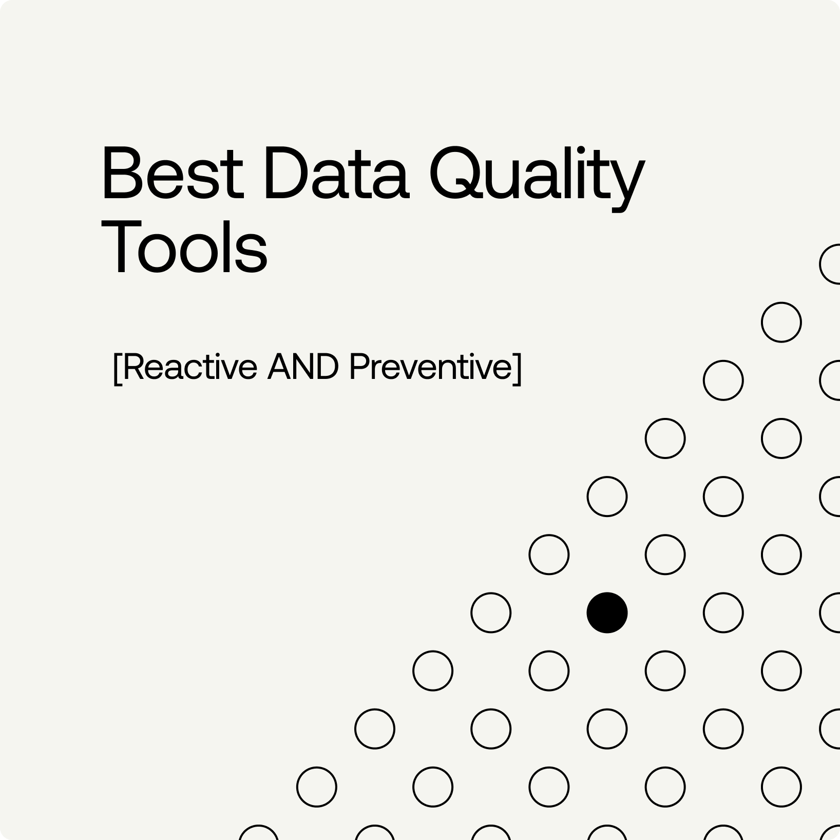 Best Data Quality Tools [Reactive AND Preventative]