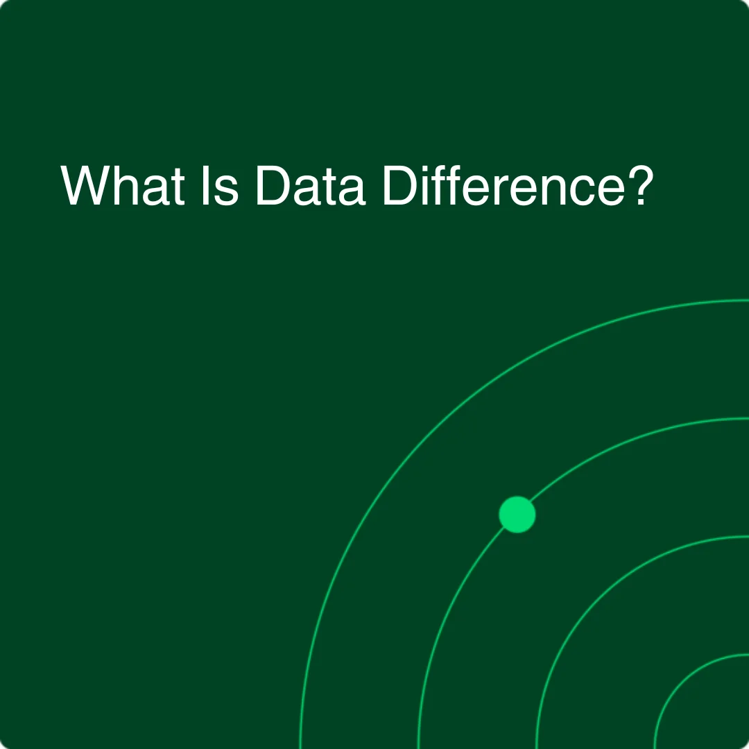 Data difference denotes the identification of inconsistencies between two datasets.